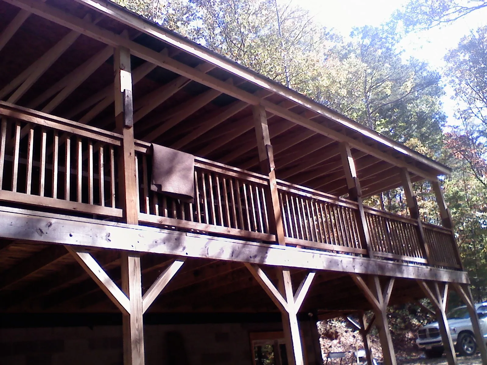 Timber framing under a new elevated porch and deck — Roof Leak Repair in Ashland City by Roofing Brothers